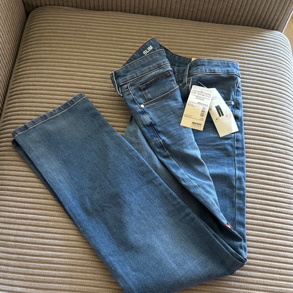 Muji men’s Slim Fit Denim Jeans - Classic Blue